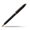 Cross Century II Kugelschreiber (Strichstäke M, Schreibfarbe: schwarz, inkl. Premium Geschenkbox) schwarz-Lack goldplattiert, 1 Stück (1er Pack)