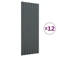 vidaXL Wellblech, Dachpaneele 12 Stk Pulverbeschichteter Stahl Anthrazit 100x36cm