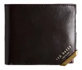 Ted Baker Kornerr Metal Corner Bifold Coin Wallet Brn-Choc dunkelbraun Neu