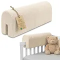 Bettkantenschutz für Kinderbetten Cordstoff 120 cm - Schutz für Bettrahmen Baby Bett rausfallschutz für boxspringbett bettgitter mit Cordstoff Bezug Kantenschutz Kinder Babybett Beige B