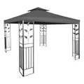 Pavillon Ersatzdach wasserdicht mit PVC Beschichtung 3 x 3 Meter - anthrazit - Pavillondach mit Kaminabzug - Universal Garten Party Pavillon Dach Sonnenschutz