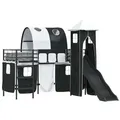vidaXL Kinderloftbett Schwarz 75 x 190 cm Metall