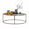 Loberon Couchtisch Leron, Moderner Landhaus-Look, Nobler Blickfang, Schlichtes Design, Sofatisch, Wohnzimmertisch, Eisen, Aluminiumguss, antikgold