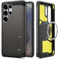 Spigen Tough Armor (AI) MagFit für Samsung Galaxy S25 Ultra Hülle mit [Stoßdämpfendes Pad], [verstellbarem Kickstand], MagSafe kompatibel –Gunmetal