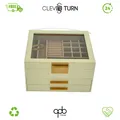 SONGMICS Schmuckkästchen, Schmuckkasten mit 3 Ebenen, Schmuckbox mit Glasdeckel