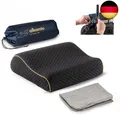 alkamto Reisekissen – Campingkissen – Ergonomisches Memory-Schaum-Kissen mit Tem