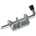 Safetytex Federriegel verzinkt - Torriegel - Bolzenriegel ür Anhänger, Gartentore & mehr - Schlossriegel Edelstahl - Türriegel Länge 153 mm - Bodenschieber, Federbolzen, Schieber (1 Stück)