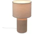 Brilo Tischleuchte Ino Keramikfuß Kabelschalter Braun Ø 22 cm