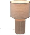 Briloner Ino Tischlampe, Stoffschirm, Kabelschalter, Keramikfuß, Braun, Ø22 x 37,5 cm