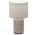BRILONER - Tischlampe mit Stoffschirm, Kabelschalter, Keramikfuß, Lampe, Nachttischlampe, Tischleuchte, Dekolampe Flur, Bürolampe, Leselampe, Wohnzimmer, Schlafzimmer, 22x37,5 cm (DxH), Braun