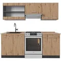 Vicco R-Line Küchenzeile Artisan Eiche/Anthrazit 200 cm AP Eiche ohne E-Geräte