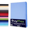 Buymax Wasserbett Spannbettlaken Stretch 140x200-160x220 cm für Wasserbetten und Boxspringbetten Bettbezug für Matratzen bis 35 cm Matratzenhöhe, Blau Hellblau