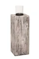 Windlicht Windlichtsäule Recycling Holz "Lumira" 60 cm hoch Shabby Chic Weiß