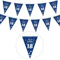 18 Geburtstag Deko Girlande Blau,Wimpel Stoff Deko 18. Geburtstag Junge Mädch...
