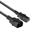 ACT Kaltgerätekabel 0.6m, C13 auf C14 Kaltgerätekabel Verlängerung, IEC Stecker auf Buchse 3 Pin- AK5029 Schwarz