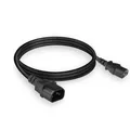 Kaltgerätekabel 0,6m C13 auf C14 Verlängerung AK5029 Schwarz IEC 3 Pin