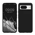 kwmobile Hülle für Google Pixel 8 TPU Case - Handyhülle unterstützt kabelloses Laden, Flexible Schutzhülle, gummiertes Cover in Schwarz matt