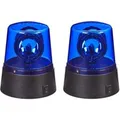 Relaxdays Blaulicht LED 2er Set Kunststoff Blau Schwarz Batteriebetrieben 11,5 cm x 9,5 cm je 200 g