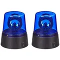 Relaxdays LED Blaulicht 2er Set Blau,Schwarz