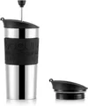 Bodum Travel Press Kaffeebereiter Edelstahl schwarz 350ml Ersatzdeckel K11067 01