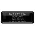 Blechschild Spruch 27x10cm Diätplan 2 Äpfel 2 Bananen Salat Dekoration