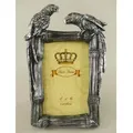 Casa Padrino Barock Bilderrahmen Papageien Antik Silber H. 23 cm - Barockstil Deko Accessoires