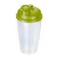 Westmark Mix- und Schüttelbecher/Dressingshaker mit Messskala, herausnehmbarer Mixscheibe und verschließbarem Ausgießer, Fassungsvermögen: 0,5l, Kunststoff, BPA-frei, Farbe: Transluzent/Grün, 2435227A