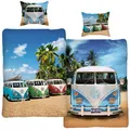 Linon Bettwäsche Volkswagen Live 135x200 cm VW Camper Bulli Kinderbettwäsche 062