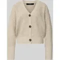 Vero Moda Relaxed Fit Strickjacke mit V-Ausschnitt Modell 'LEA' in Sand, Größe L