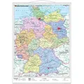 Deutschland politisch. Wandkarte mit Metallleiste