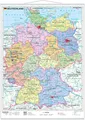 Deutschland politisch. Wandkarte mit Metallleiste Plano. Laminiert. Beschrift...