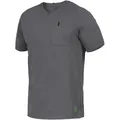 Leibwächter Flex-Line Herren Arbeitsshirt mit Brusttasche – Grau – Gr. M – Relaxed Fit Shirt Baumwolle – T-Shirt mit V-Ausschnitt – Antibakteriell und Antipilling