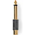Nedis Mono-Audio-Adapter | 6.35 mm Stecker | Cinch Buchse | Vergoldet | Gerade | Metall | Metall | 1 (Winkeladapter) (CABW23935BKG)