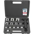 Tecpo Locheisen Satz 14-teilig, Loch Stanzen 5-35mm Durchmesser Lochstanzer Henkellocheisen Werkzeug Set -locheisenhalter Mit Ergonomischem Griff