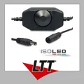 ISOLED LED Dreh-Controller (Dimmer) schwarz, 2A, max. 48 Watt, Rundstecker Anschluss