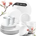 Moritz & Moritz BASIC 24-tlg Geschirr Set 6 Personen Weiß