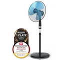 Brandson - Standventilator 40cm - Preisträger 2026 - Ventilator höhenverstellbar bis 122 cm - mobiler Lüfter, hoher Luftdurchsatz, 3 Geschwindigkeitsstufen, Oszillationsfunktion 80°