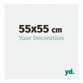 Your Decoration - Bilderrahmen 55x55 cm - Weiß Hochglanz - Bilderrahmen aus Kunststoff mit Acrylglas - Antireflex - 55x55 Rahmen - Evry