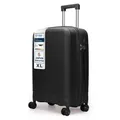 4FLY Leichter Hartschalen-Reisekoffer XL 75 cm (90L) – mit TSA-Schloss, 4 Spinner-Doppelrollen und Aluminium-Teleskopgriff, Aufgabegepäck - Schwarz