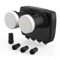 DUR-line 6° Monoblock Quad LNB - Astra 19,2°E + Hotbird 13°E - 4 Teilnehmer & 2 Satelliten (MB6-QS) - Doppel-LNC mit integriertem DiSEqC - FULL ... - Schwarz