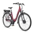 TELEFUNKEN E-Citybike "RC845", 7-Gang-Nabenschaltung, Frontmotor, 468 Wh, Weinrot - Größe 28