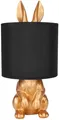 Tischlampe Hase Hasenlampe Tischleuchte Nachttischlampe Schwarz Gold 42 cm