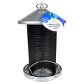 Duvo+ Futterspender aus Metall rund schwarz/grau für Wildvögel 20x20x31cm