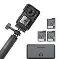 DJI Osmo Action 4 Adventure-Combo, 4K/120fps Action Cam, Unterwasserkamera mit 1/1,3-Zoll-Sensor, 10-Bit und D-Log M, 155° Ultraweitwinkel-Sichtfeld, bis zu 7,5 Std. mit 3 Zusätzlichen Akkus
