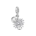 Pandora Moments Funkelndes Feuerwerk Doppelter Charm-Anhänger aus Sterling Silber mit Zirkonia, Kompatibel Moments und ME Armbänder, 793512C01