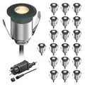 LED Boden-Einbauleuchte BINO für außen anthrazit IP67 32mm Ø warmweiß 20er