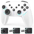 Cehensy Switch Controller für Nintendo Switch/Lite/OLED, Switch Pro Controller mit 9-Colour RGB Blitz,950-mAh, Wireless Gamepad mit Programmierbar,6-Achsen Gyroskop,Turbo,Dual Shock,Aufwachen,Weiß