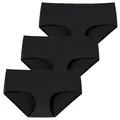 Schiesser Damen Panty Invisible Cotton 3er Pack, Größe:44, Farbe:Schwarz (000)