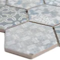 Keramikmosaik Fliesen Retro Vintage Optik Lawinia Hexagon Blau