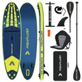 AQUALUST 10.6 iSUP Board Stand Up Paddle Set Surfboard aufblasbar 320cm SUP 150 KG Blue (Boardset+Kajakpaddel+Deluxe-Sitz)